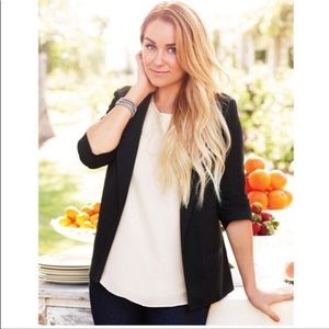 LC Lauren Conrad open front black blazer